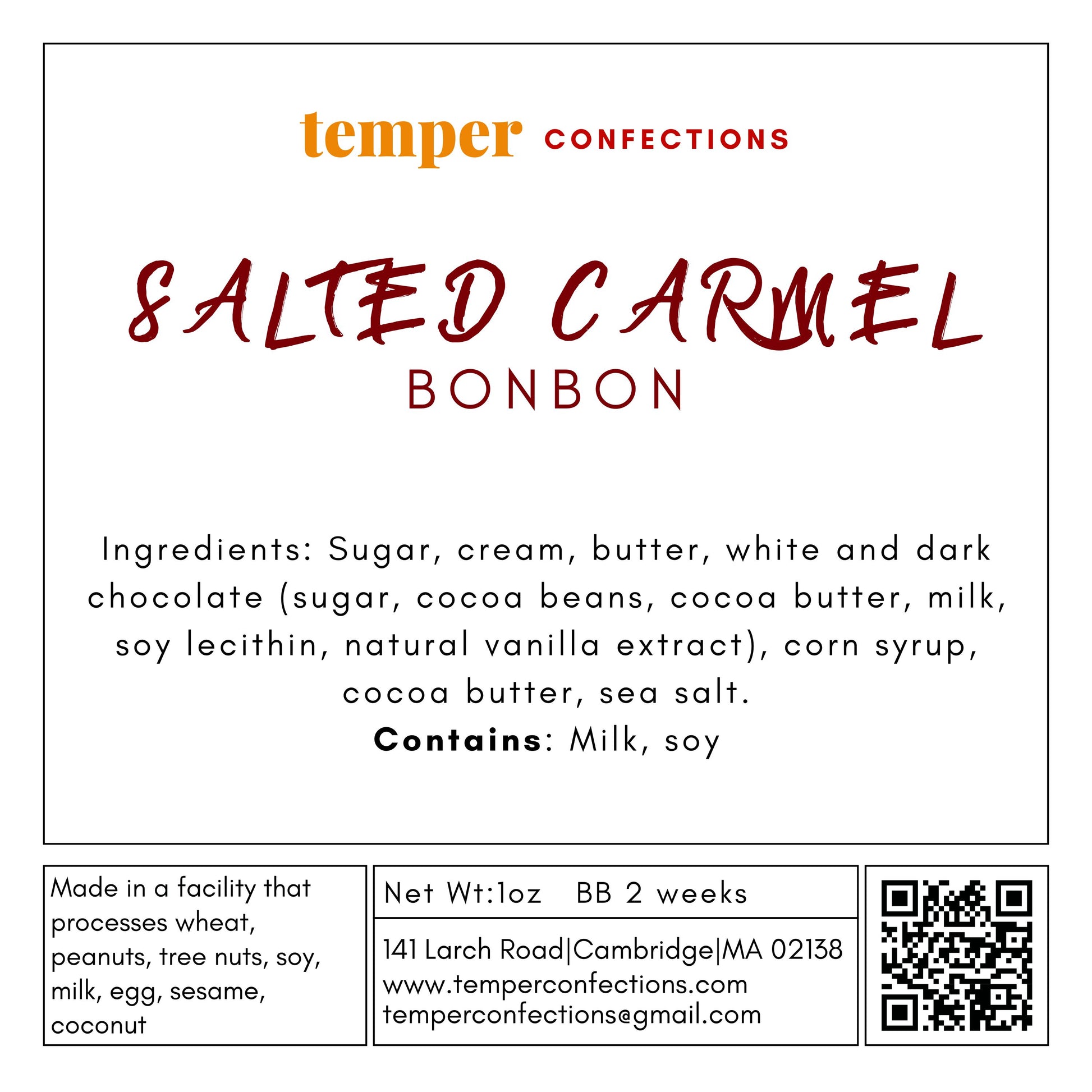 Salted Caramel Dome Ingredient abel